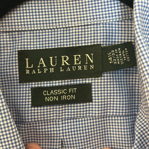 Ralph Lauren Blue Dress Shirt Classic Style No Iron 14 1/2” 32/33 - Picture 4 of 4